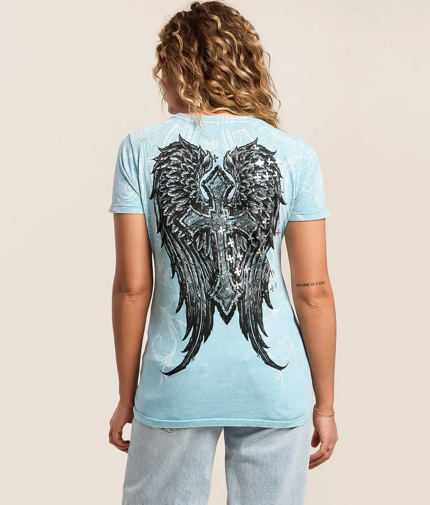 Tops | Affliction Stampede T-Shirt Delphinium Blue Lava Wash