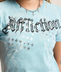 Tops | Affliction Stampede T-Shirt Delphinium Blue Lava Wash