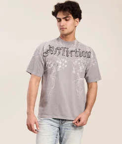 Affliction Stampede T-Shirt Silver Lava Wash