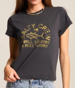 Salty Crew Stamped T-Shirt Charcoal Clearance
