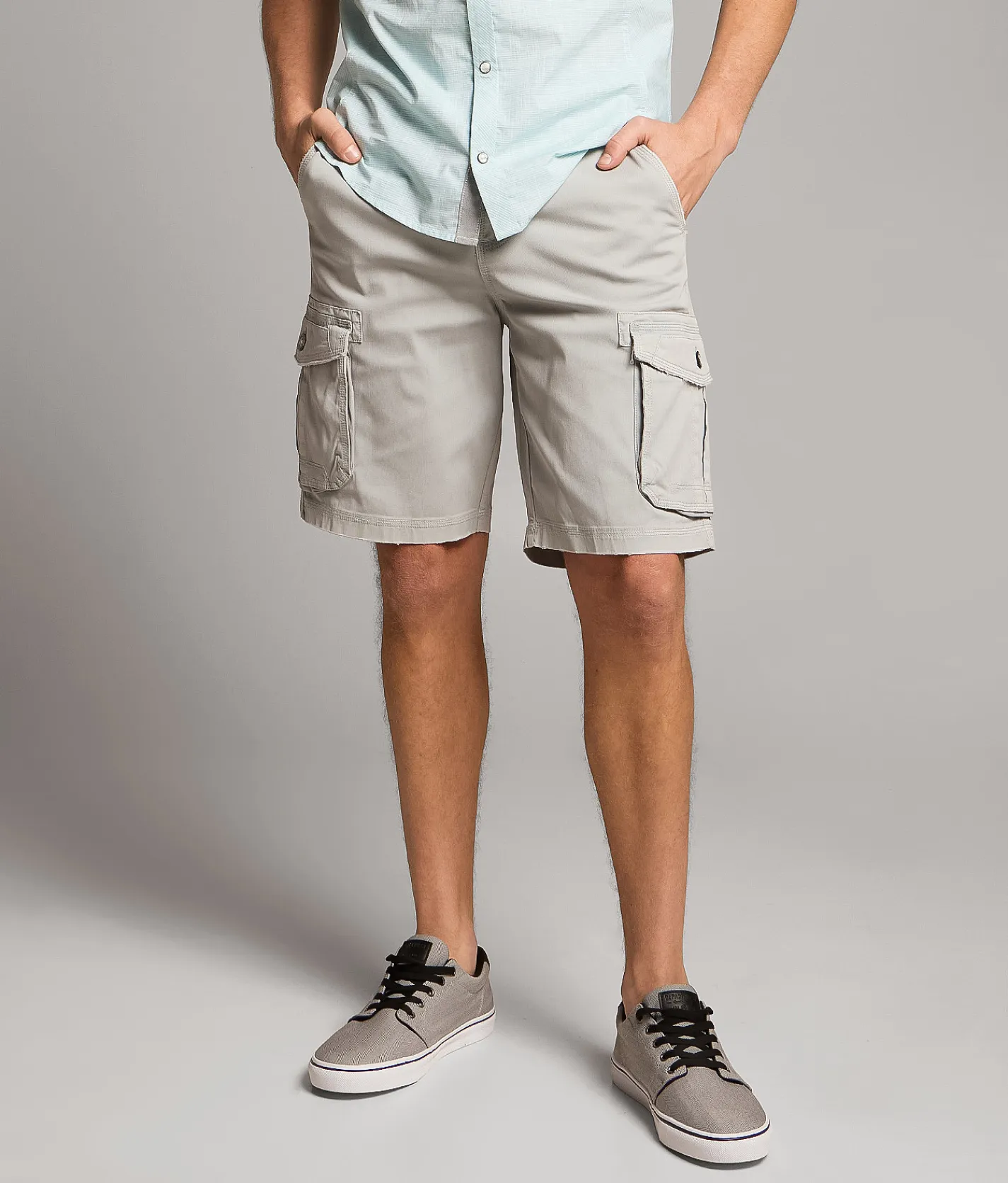 Bottoms|Shorts | BKE Standard Cargo Stretch Short Light Grey