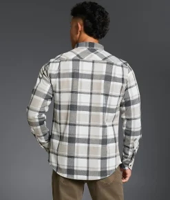 Tops | Outpost Makers Standard Flannel Shirt White Tan