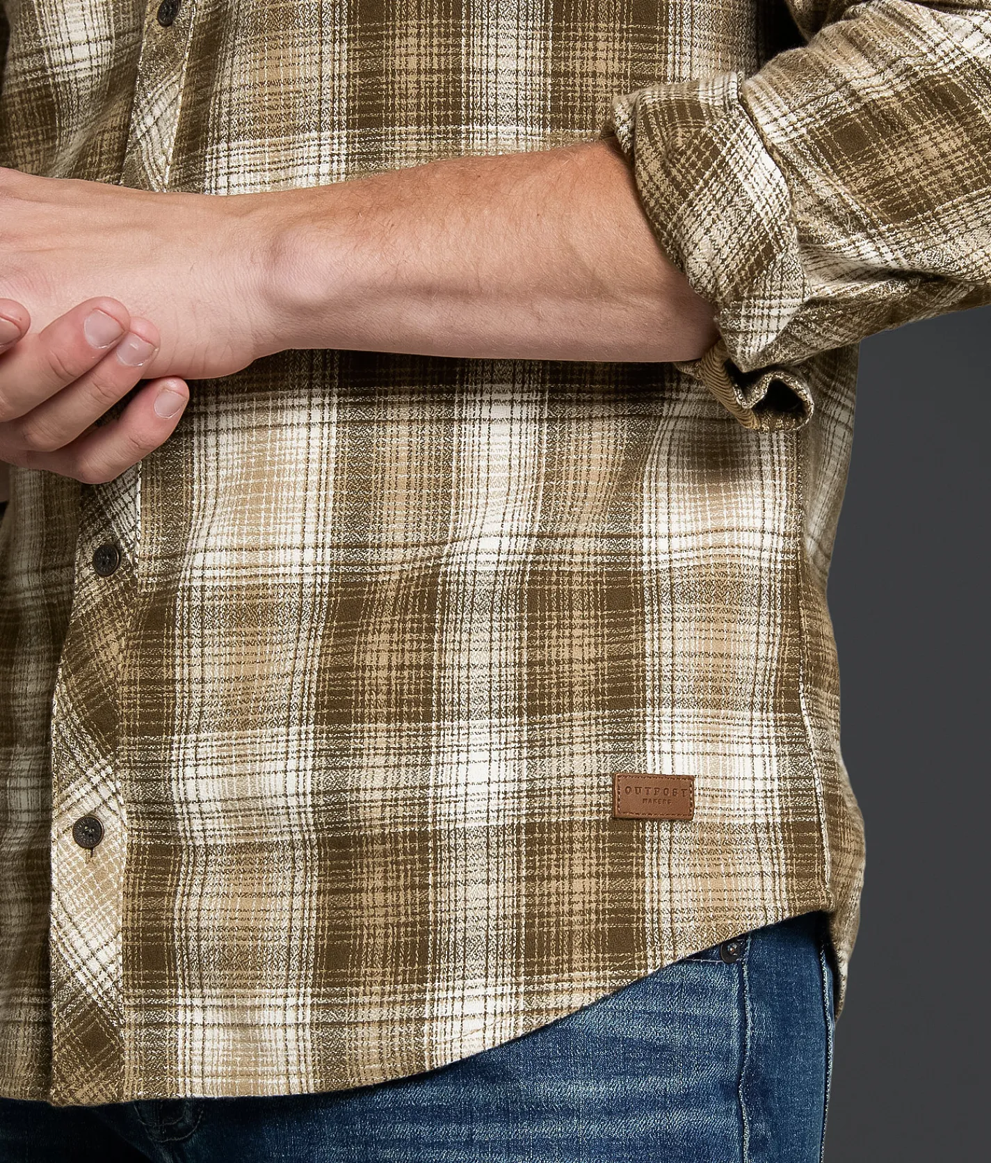 Outpost Makers Standard Flannel Shirt Brown Outlet