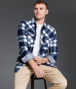 Tops | Outpost Makers Standard Flannel Shirt Navy