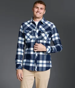 Tops | Outpost Makers Standard Flannel Shirt Navy