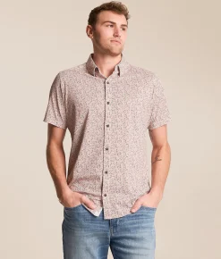 Tops | J.B. Holt Standard Floral Print Stretch Shirt Grey Coral
