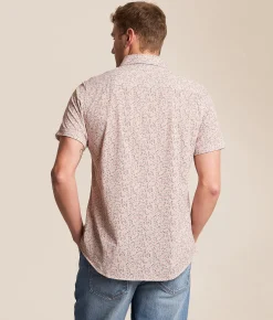 Tops | J.B. Holt Standard Floral Print Stretch Shirt Grey Coral