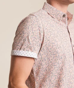 Tops | J.B. Holt Standard Floral Print Stretch Shirt Grey Coral