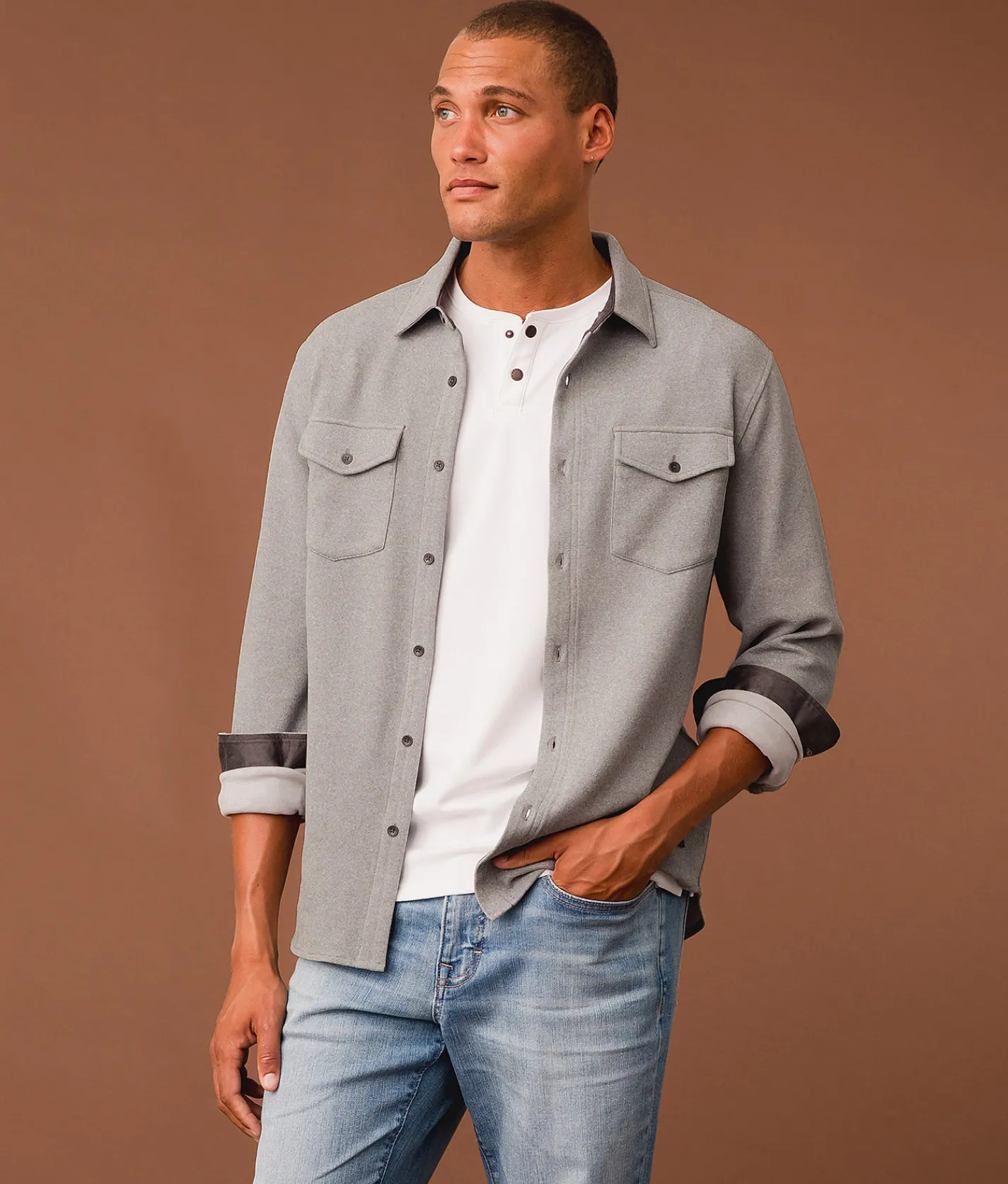 Outpost Makers Standard Knit Shirt Grey Hot
