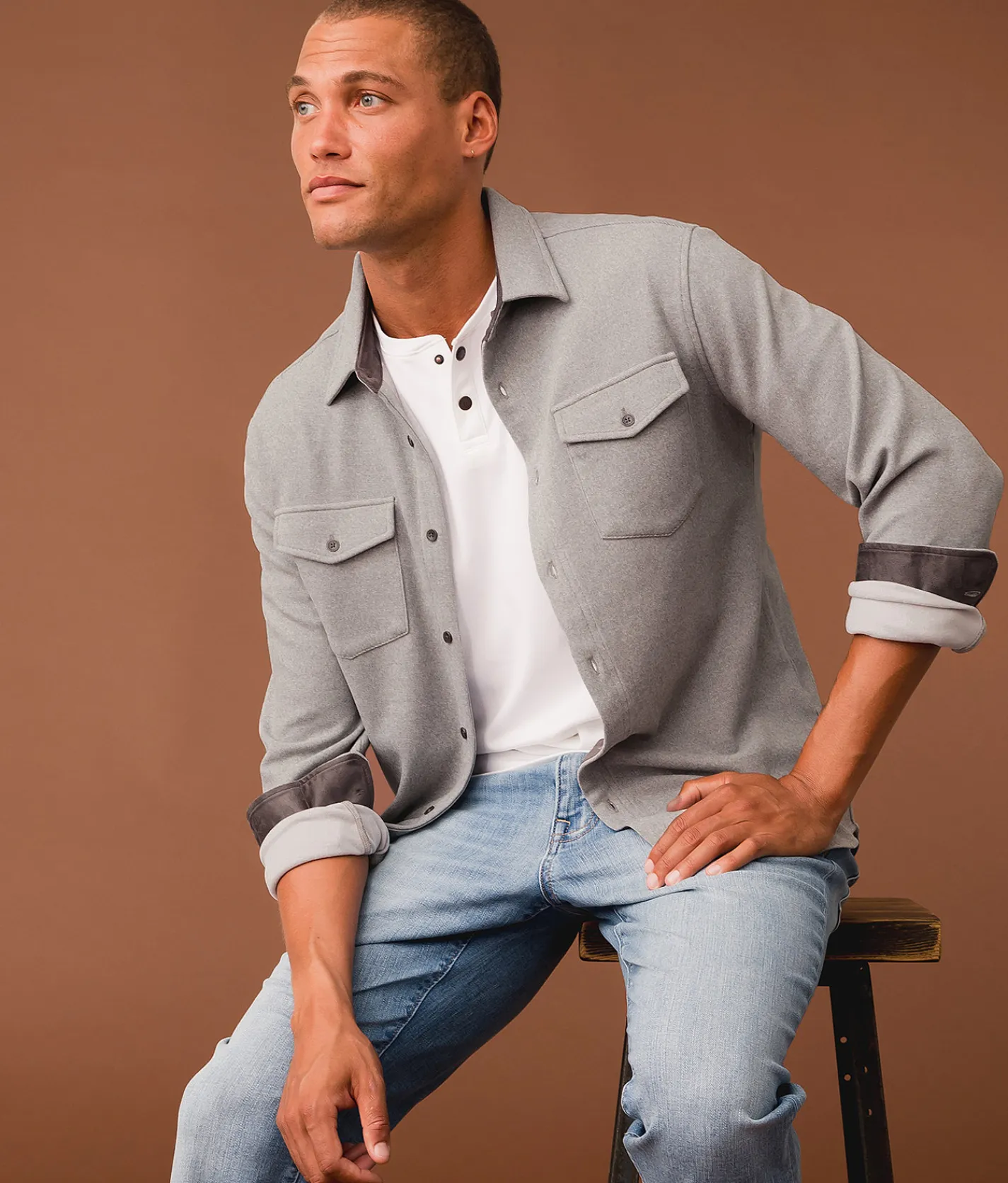 Outpost Makers Standard Knit Shirt Grey Hot