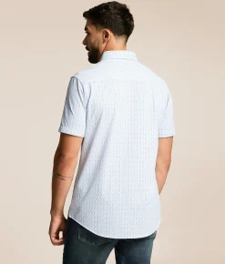 J.B. Holt Standard Performance Knit Shirt White Light Blue Sale