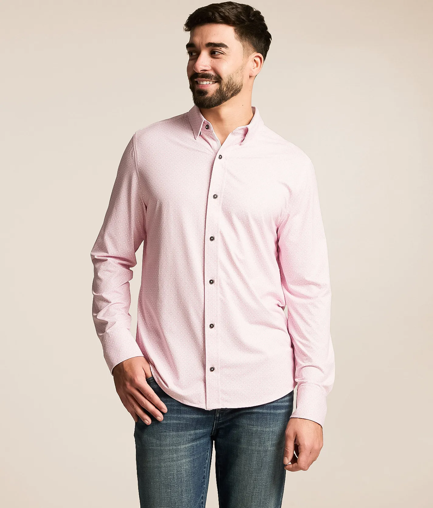 J.B. Holt Standard Performance Knit Shirt White Coral Best