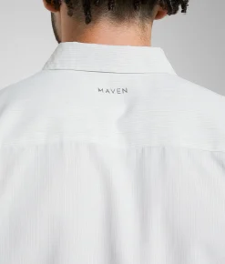 Maven Co-op Standard Performance Shirt White Tan New