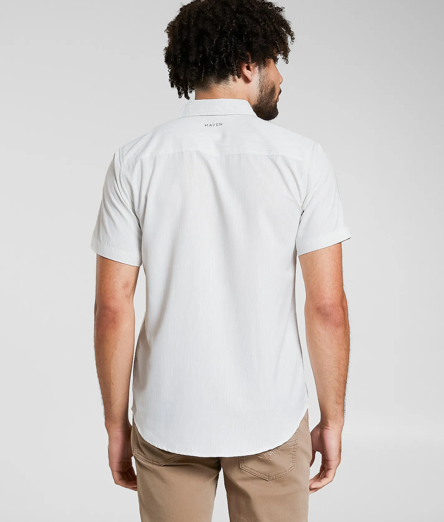 Maven Co-op Standard Performance Shirt White Tan New