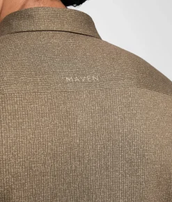 Tops | Maven Co-op Standard Performance Stretch Shirt Brown Cream