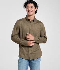 Tops | Maven Co-op Standard Performance Stretch Shirt Brown Cream