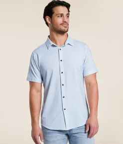 J.B. Holt Standard Performance Stretch Shirt White Blue Hot