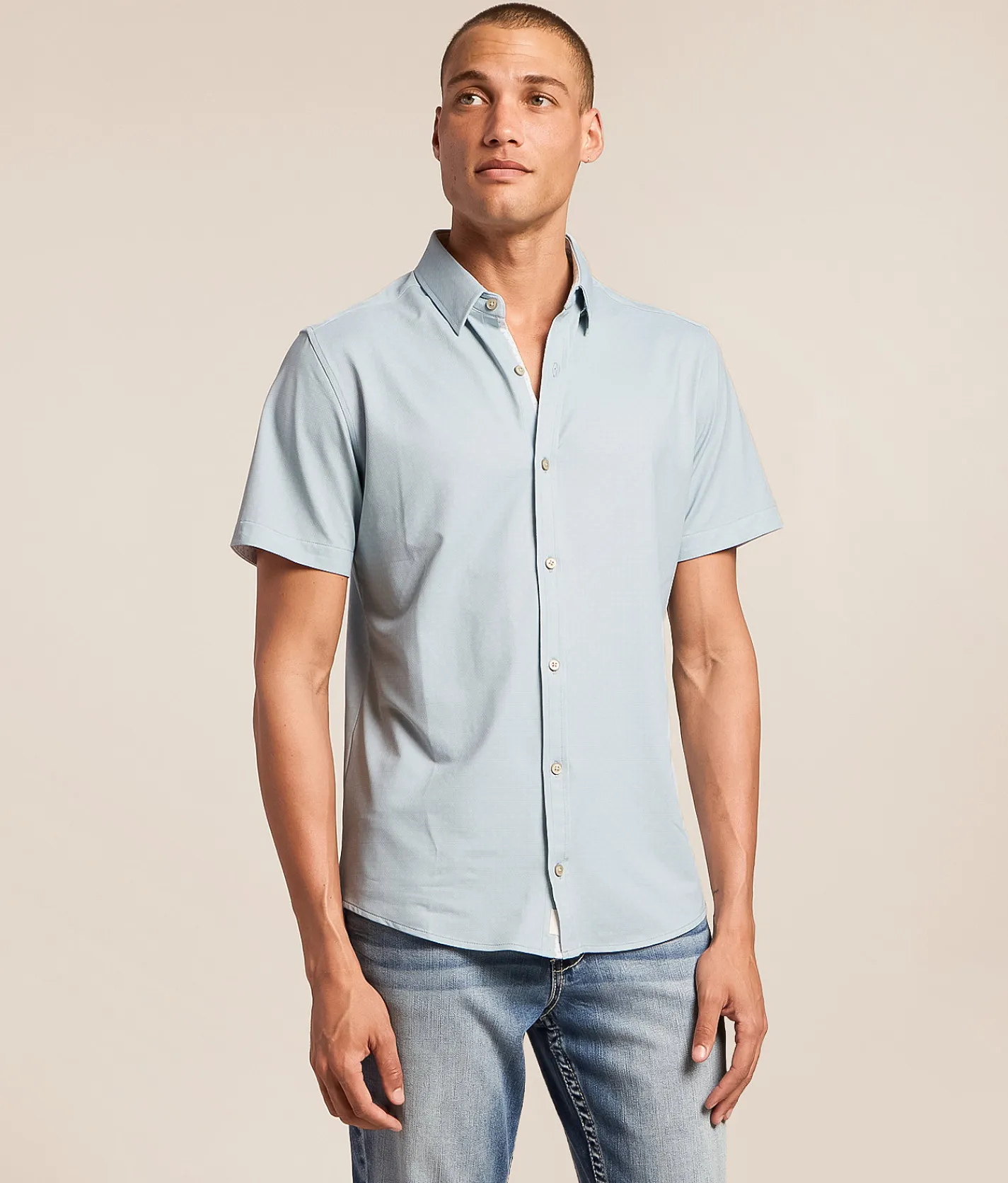 Tops | J.B. Holt Standard Performance Stretch Shirt Blue Grey