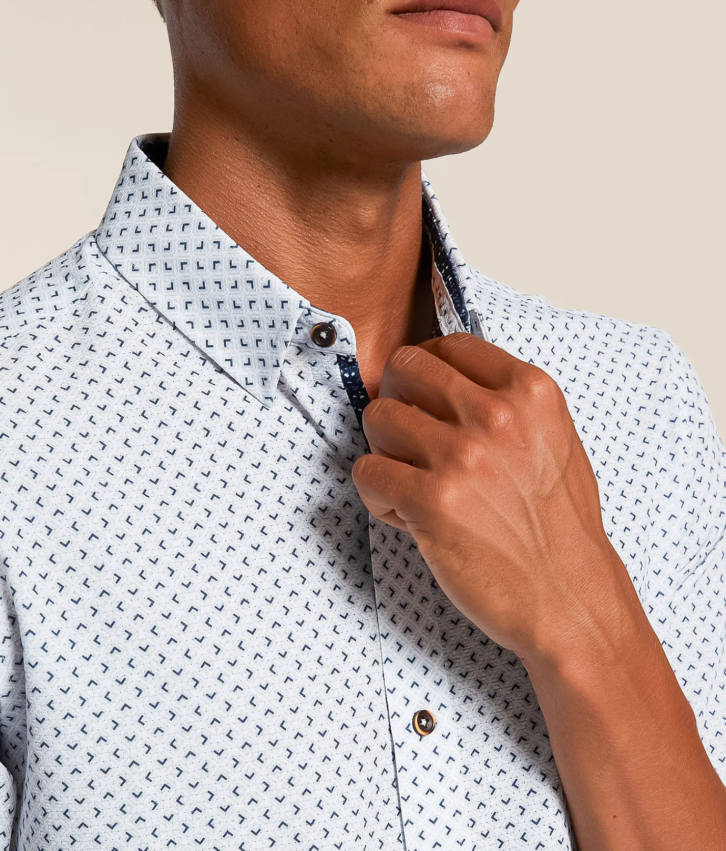 J.B. Holt Standard Performance Stretch Shirt White Blue Discount