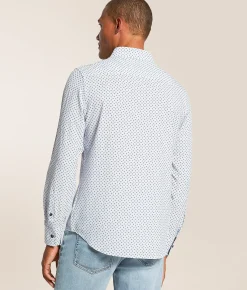 J.B. Holt Standard Performance Stretch Shirt White Blue Discount