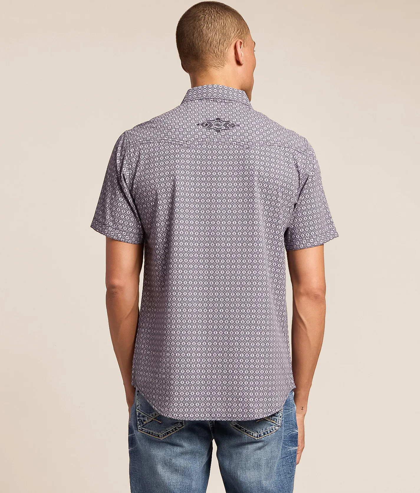 Tops | Gentry County Standard Performance Stretch Shirt Lilac Navy