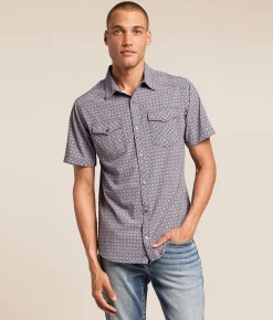 Tops | Gentry County Standard Performance Stretch Shirt Lilac Navy