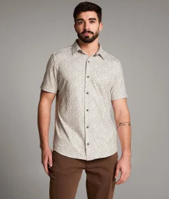 Maven Co-op Standard Performance Stretch Shirt White Tan Sale