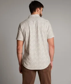 Maven Co-op Standard Performance Stretch Shirt White Tan Sale