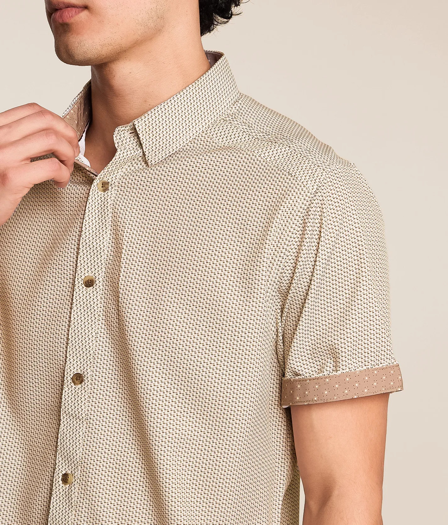 Tops | J.B. Holt Standard Performance Stretch Shirt White Tan