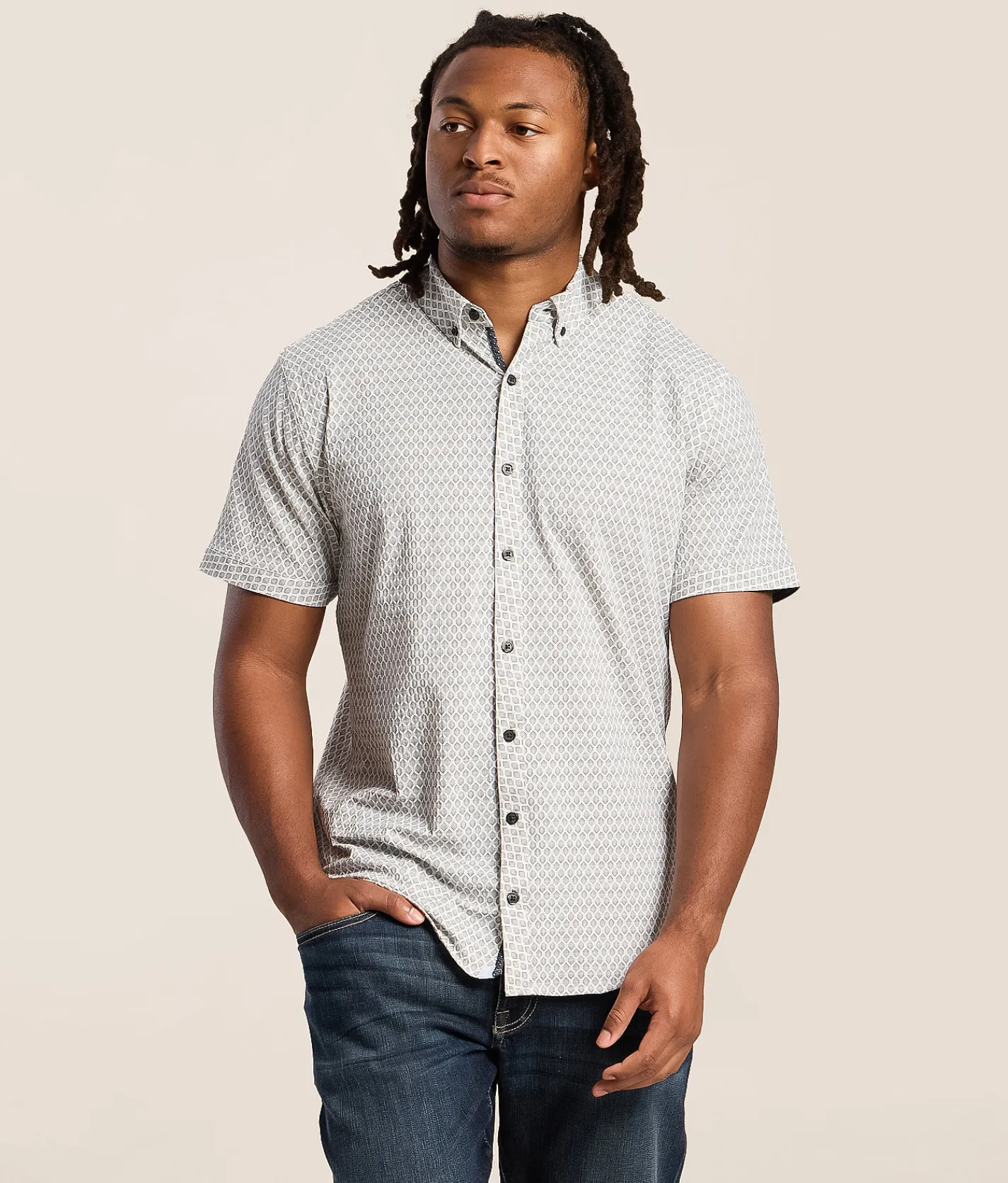 Tops | J.B. Holt Standard Performance Stretch Shirt White Grey