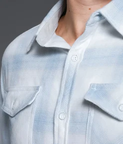 Outpost Makers Standard Plaid Shirt White Blue Discount