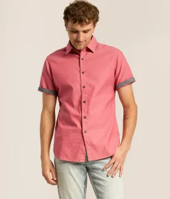 Departwest Standard Solid Stretch Shirt Raspberry Wine Online