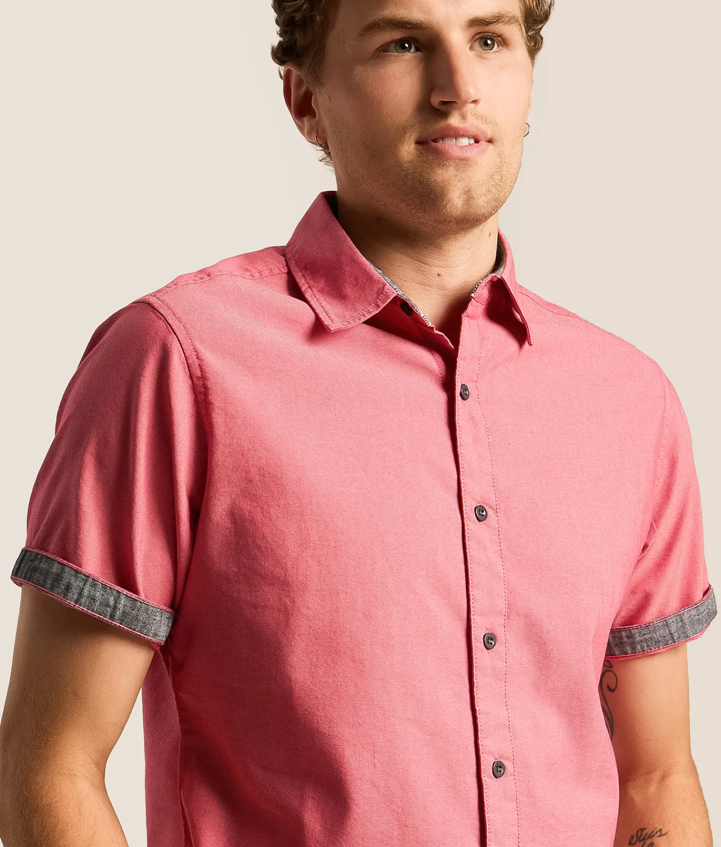 Departwest Standard Solid Stretch Shirt Raspberry Wine Online
