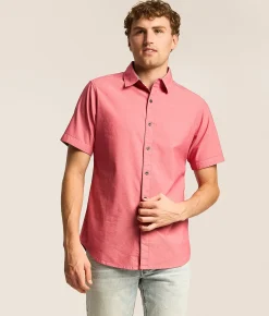 Departwest Standard Solid Stretch Shirt Raspberry Wine Online