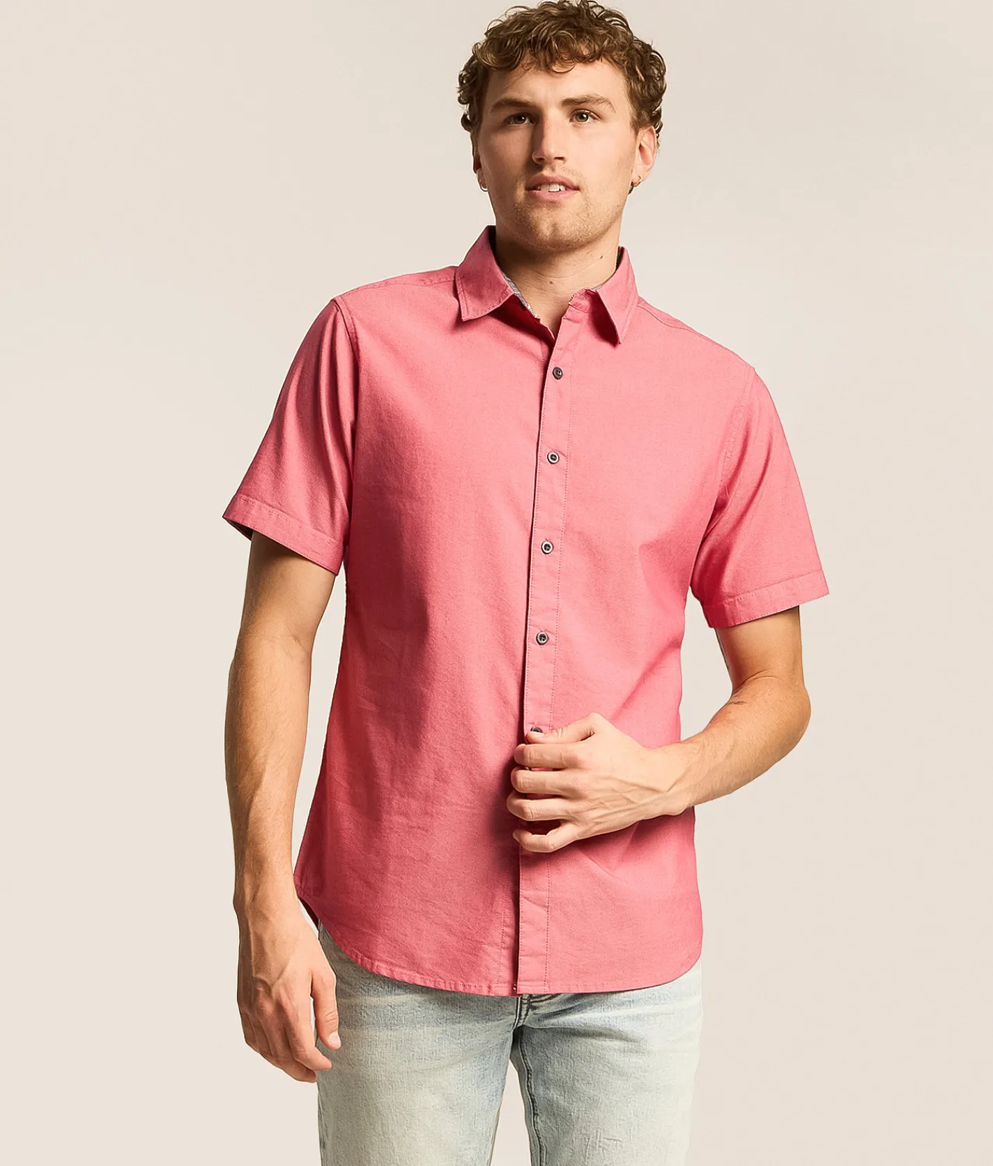 Departwest Standard Solid Stretch Shirt Raspberry Wine Online
