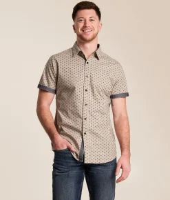 Departwest Standard Stretch Shirt Tan Black Hot