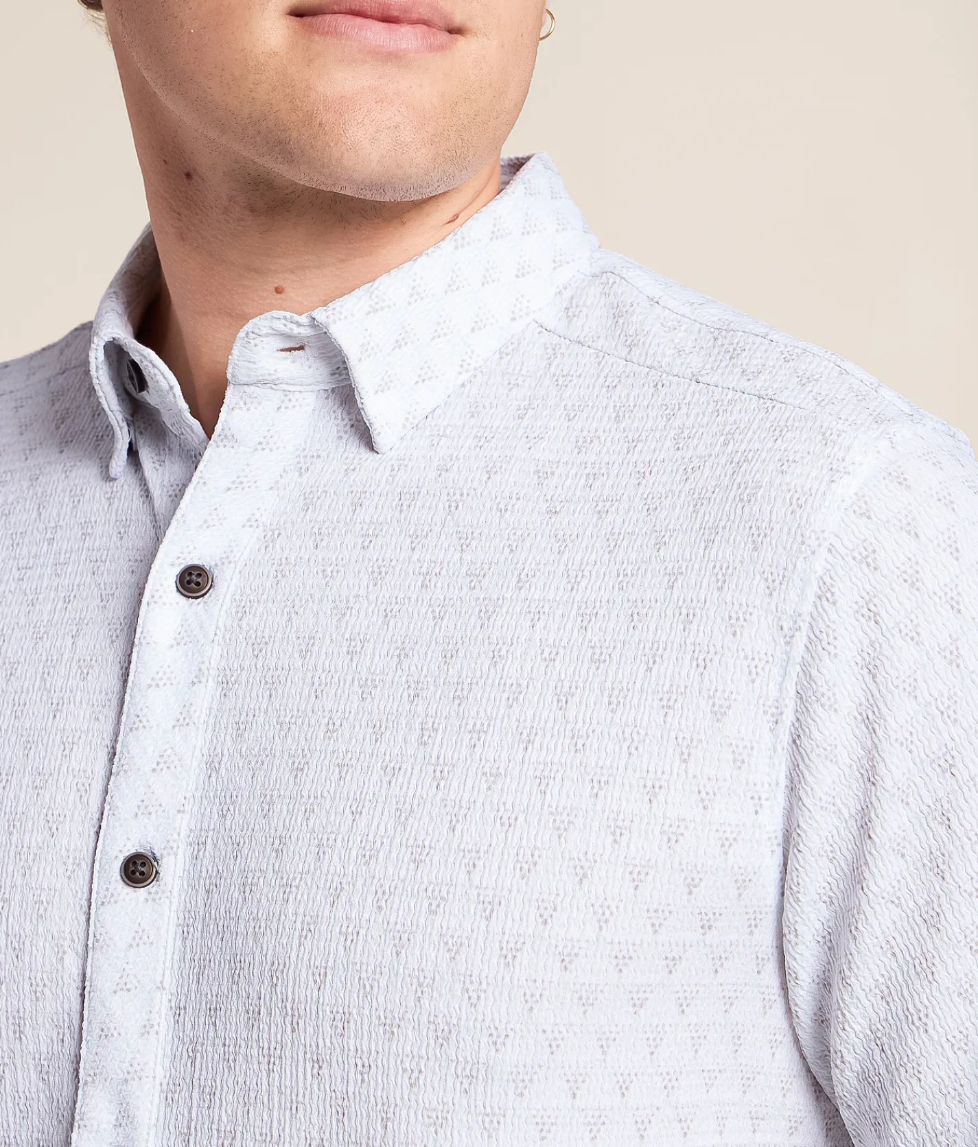 J.B. Holt Standard Stretch Shirt White Grey Mint Clearance