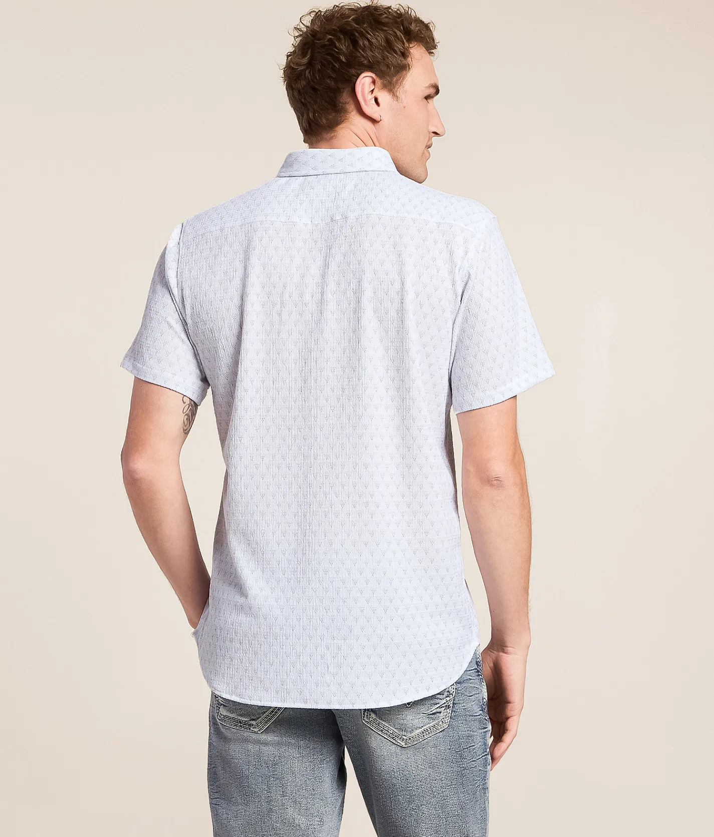 J.B. Holt Standard Stretch Shirt White Grey Mint Clearance