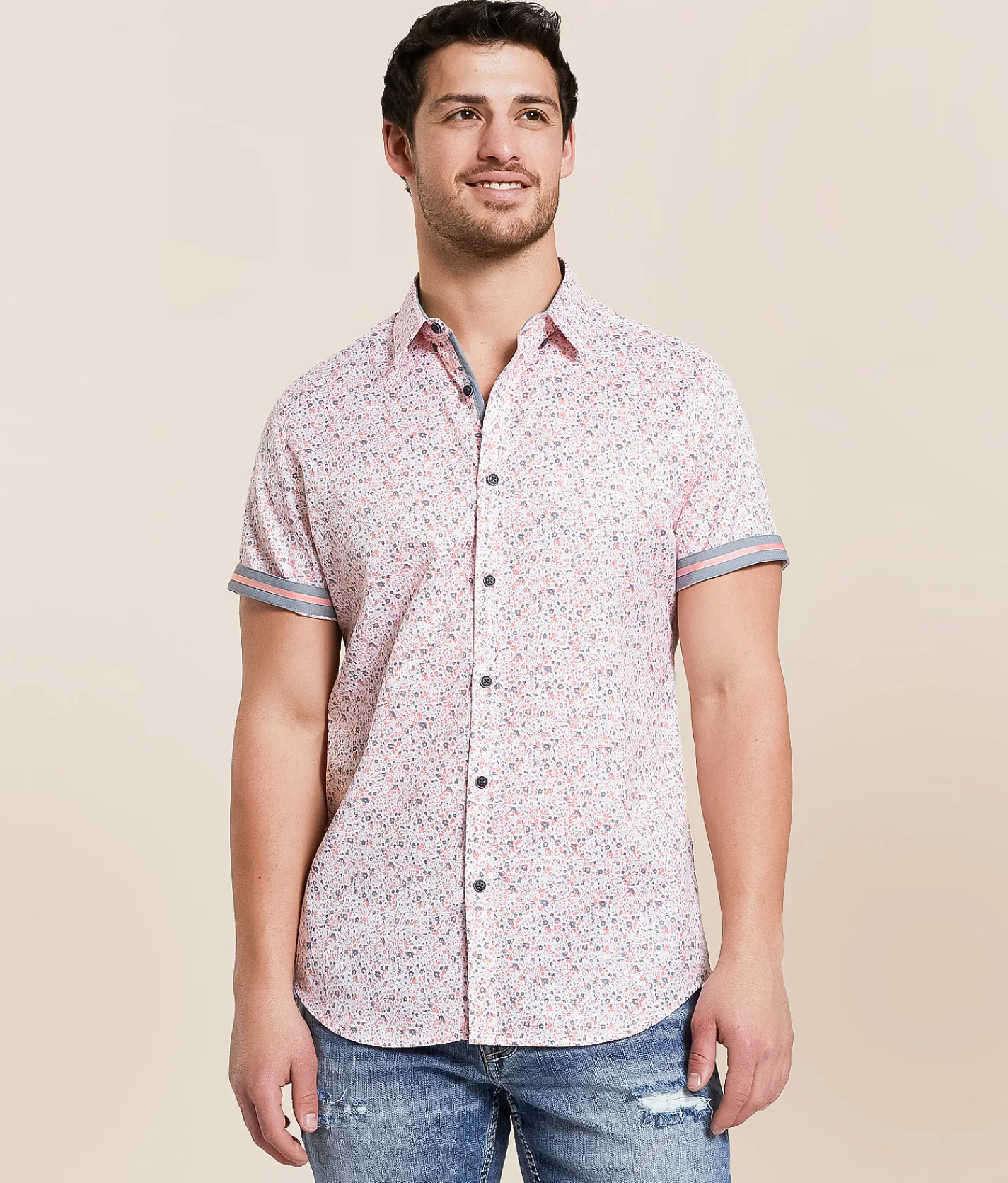Tops | J.B. Holt Standard Stretch Shirt White Coral