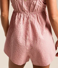 Rompers & Jumpsuits | Billabong Star Glow Striped Romper Pink Sunset