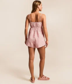 Rompers & Jumpsuits | Billabong Star Glow Striped Romper Pink Sunset