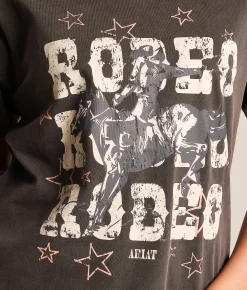 Ariat Star Spangled Boyfriend T-Shirt Charcoal Mineral Wash Outlet