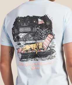 Old Row Star Spangled Pup T-Shirt Chambray Clearance