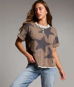Tops | BKE Star T-Shirt Assorted
