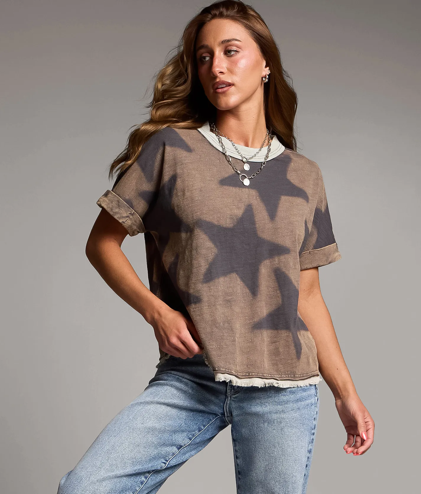Tops | BKE Star T-Shirt Assorted