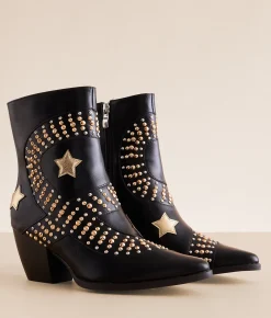 Beast Fashion Star Western Ankle Boot Black Hot