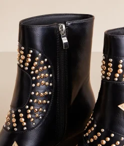 Beast Fashion Star Western Ankle Boot Black Hot