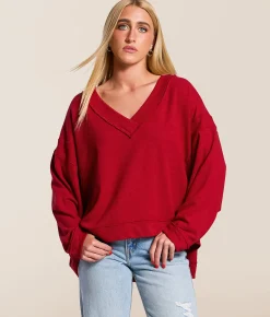 Free People Staycation Pullover Blissful Blue Outlet