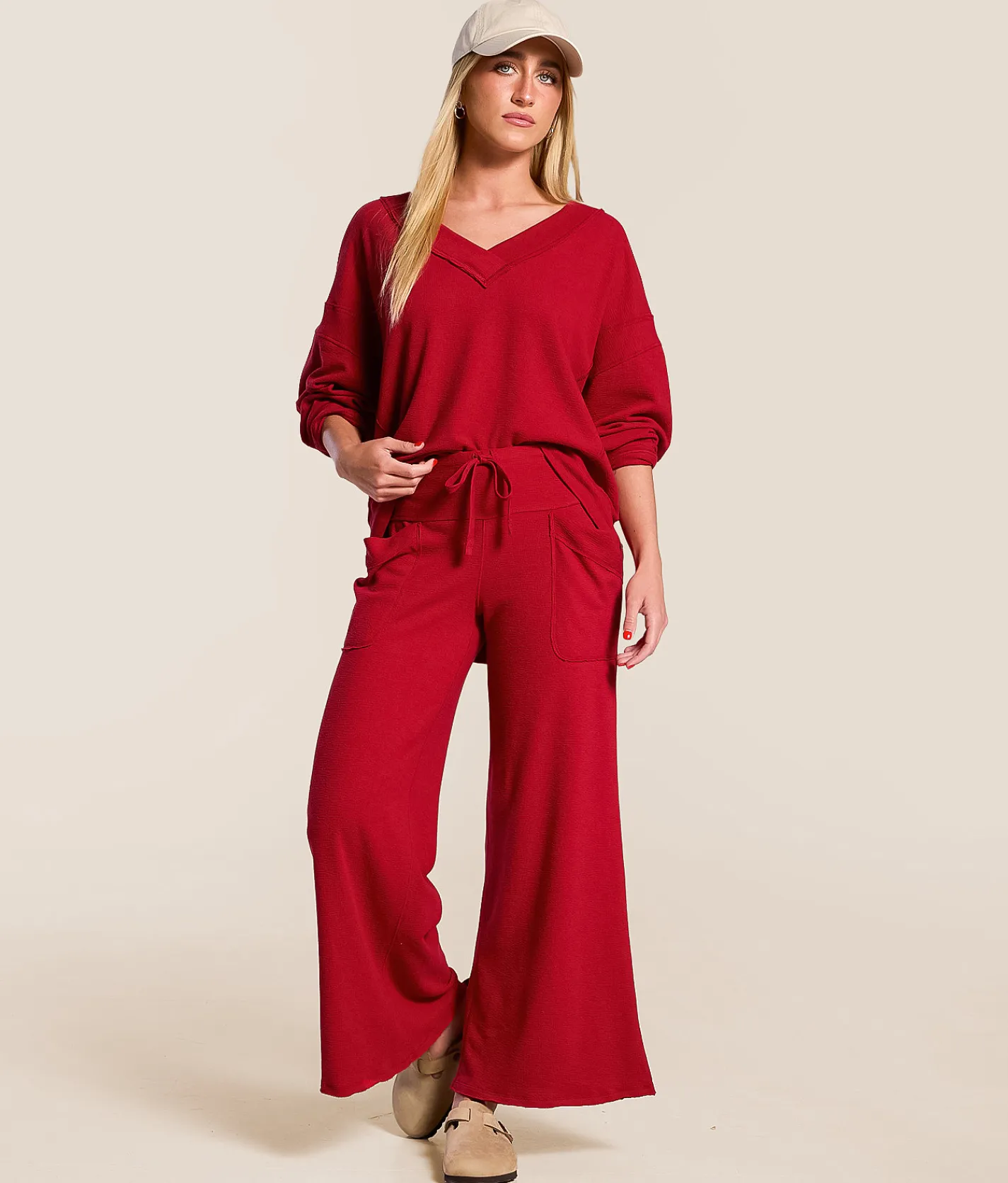Bottoms|Activewear | Free People Staycation Wide Leg Lounge Pant Blissful Blue