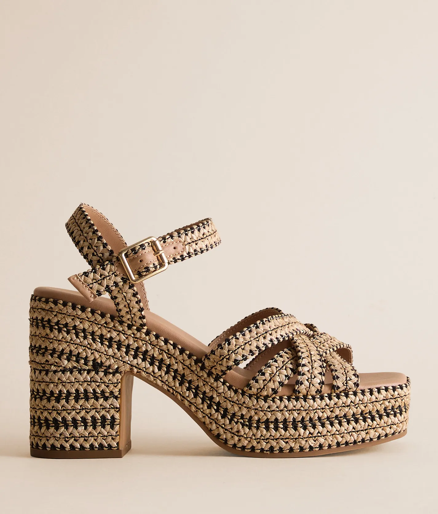 Shoes | Madden Girl St. Barts Raffia Sandal Natural with Blk Raffia